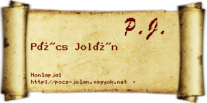 Pócs Jolán névjegykártya