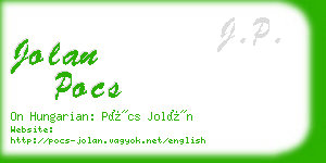 jolan pocs business card